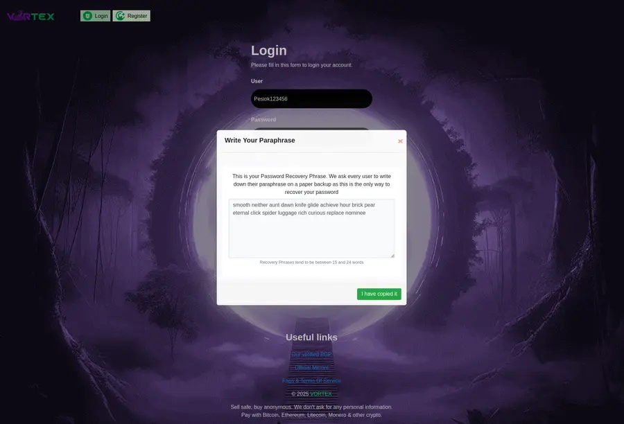 Wallet backup and recovery phrase handling